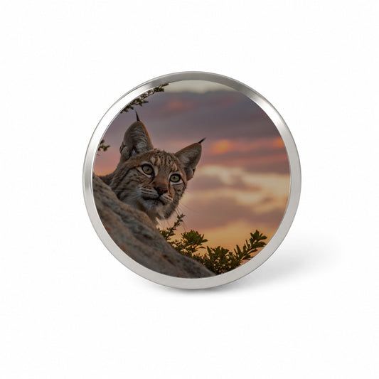 Bobcat At Sunset Novelty Hat Backpack Lapel Pin
