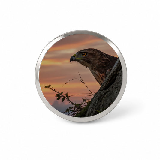 Buzzard Bird At Sunset Novelty Hat Backpack Lapel Pin