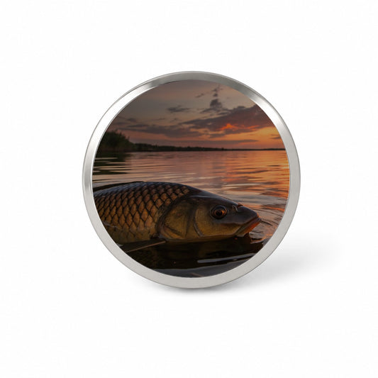 Carp Fishing At Sunset Novelty Hat Backpack Lapel Pin
