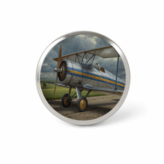 Classic Biplane Vintage Aircraft Novelty Hat Backpack Lapel Pin