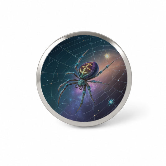 Cosmic Spider Web Halloween Novelty Hat Backpack Lapel Pin