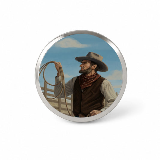Cowboy Abraham Lincoln Novelty Hat Backpack Lapel Pin