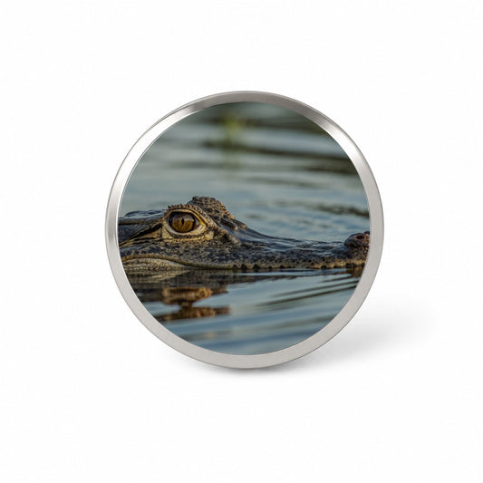 Crocodile In Water Wildlife Novelty Hat Backpack Lapel Pin
