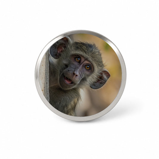 Curious Baboon Wildlife Nature Novelty Hat Backpack Lapel Pin