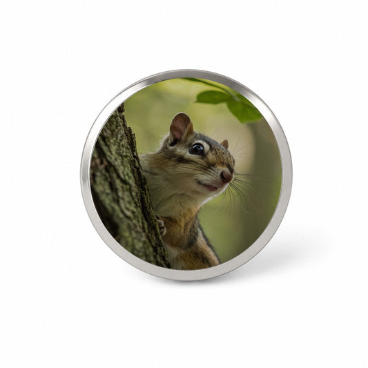 Curious Chipmunk Wildlife Nature Novelty Hat Backpack Lapel Pin