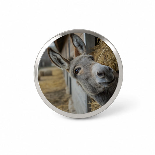 Curious Donkey Farm Life Novelty Hat Backpack Lapel Pin