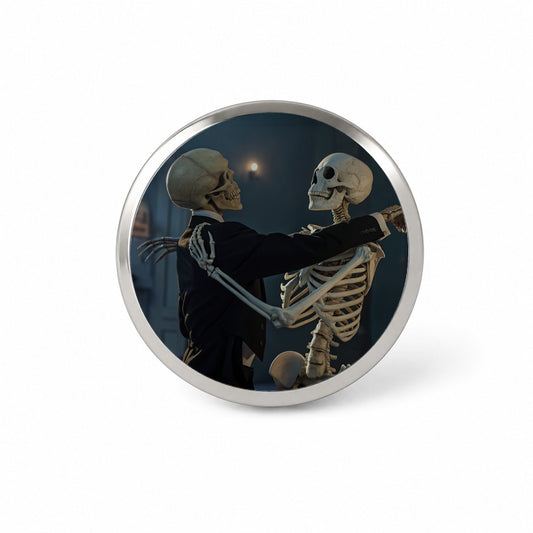 Dancing Skeleton Couple Halloween Novelty Hat Backpack Lapel Pin
