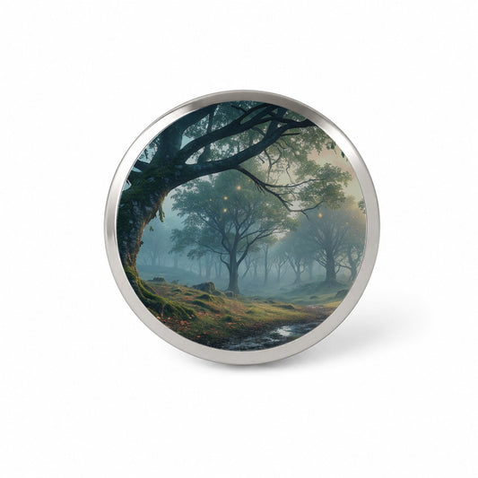 Enchanted Woodland Forest Landscape Novelty Hat Backpack Lapel Pin