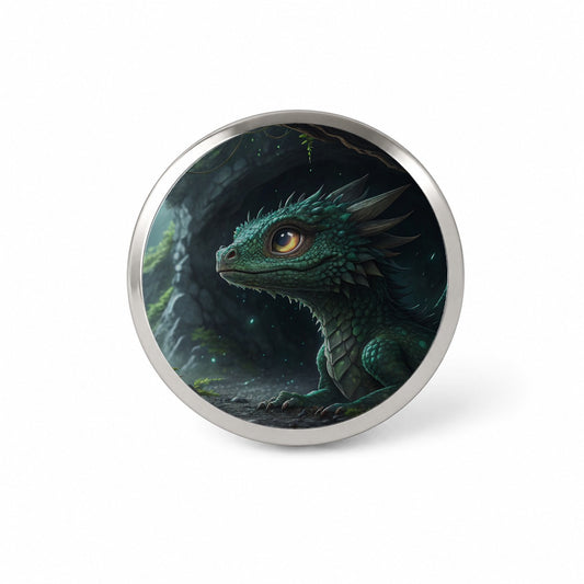 Fantasy Dragon Cave Scene Novelty Hat Backpack Lapel Pin