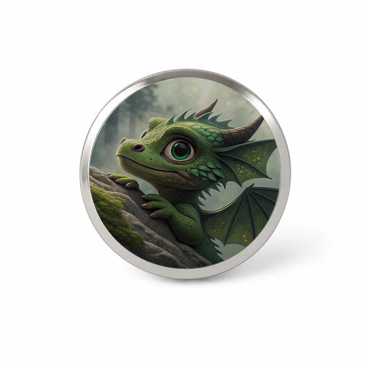 Fantasy Dragon Forest Scene Novelty Hat Backpack Lapel Pin