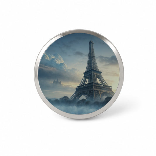 Foggy Eiffel Tower Paris Novelty Hat Backpack Lapel Pin