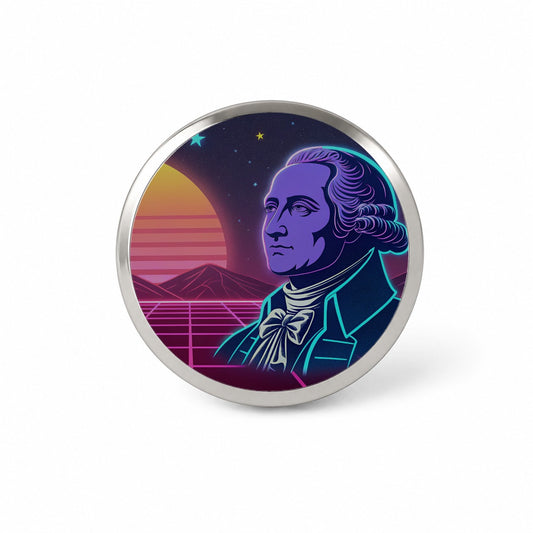 George Washington Synthwave Art Novelty Hat Backpack Lapel Pin
