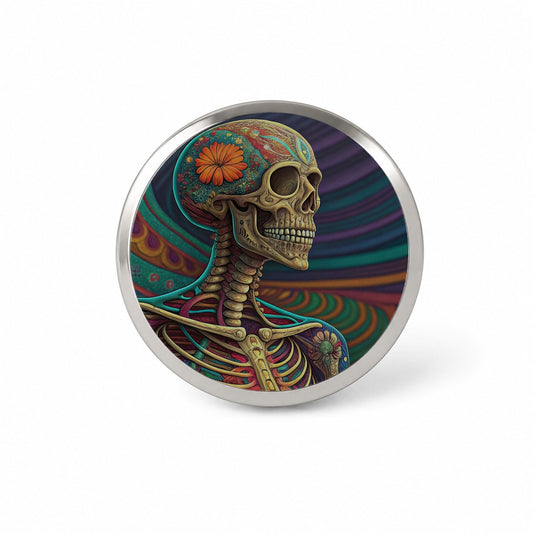 Halloween Rainbow Skeleton Psychedelic Novelty Hat Backpack Lapel Pin
