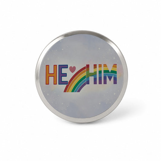 He Him Pride Love Novelty Hat Backpack Lapel Pin