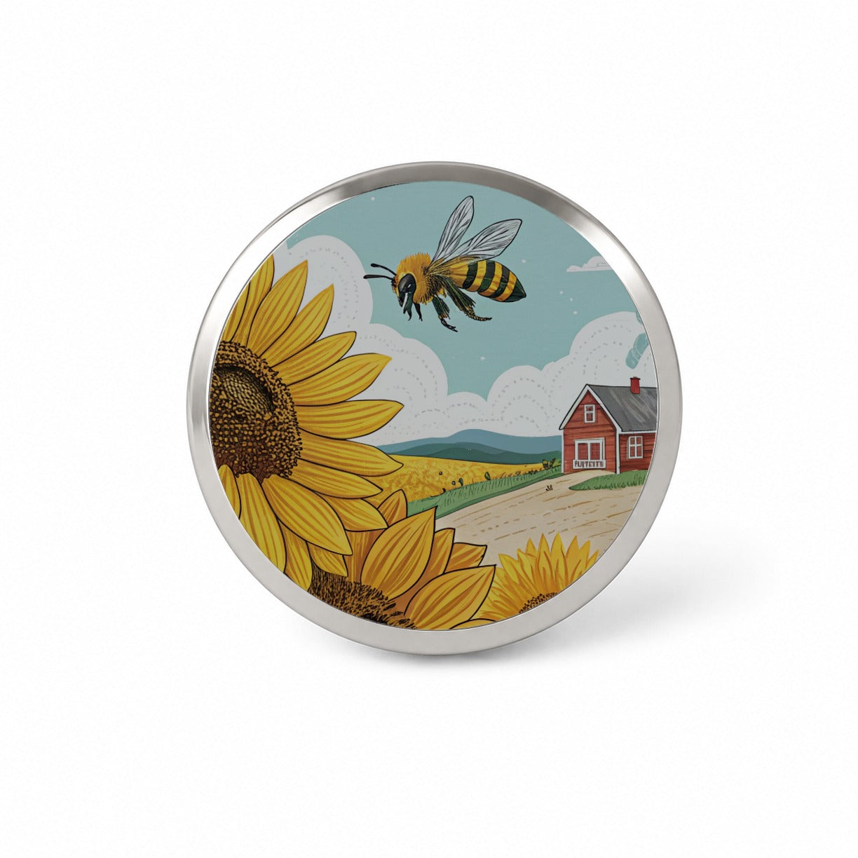 Honeybee Sunflower Farm Novelty Hat Backpack Lapel Pin