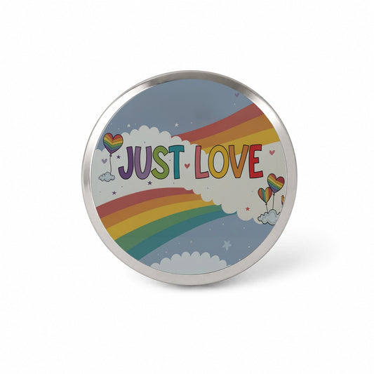 Just Love Rainbows Balloons Pride Novelty Hat Backpack Lapel Pin
