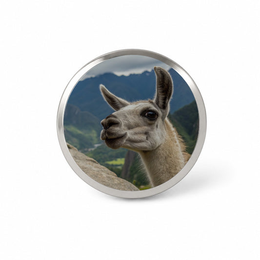 Llama Highlands Novelty Hat Backpack Lapel Pin