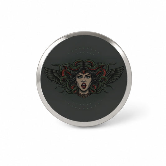 Medusa Gorgon Snake Tattoo Style Novelty Hat Backpack Lapel Pin