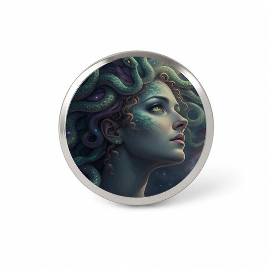 Medusa Moon Goddess Novelty Hat Backpack Lapel Pin