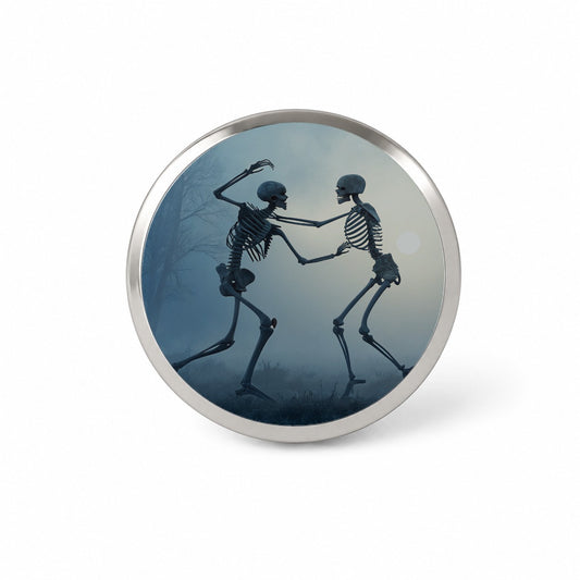 Misty Dancing Skeleton Couple Novelty Hat Backpack Lapel Pin