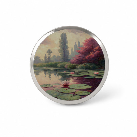 Monet Inspired Water Lilies Novelty Hat Backpack Lapel Pin