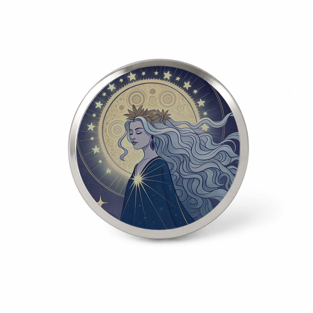 Moon Goddess Cosmic Tarot Novelty Hat Backpack Lapel Pin