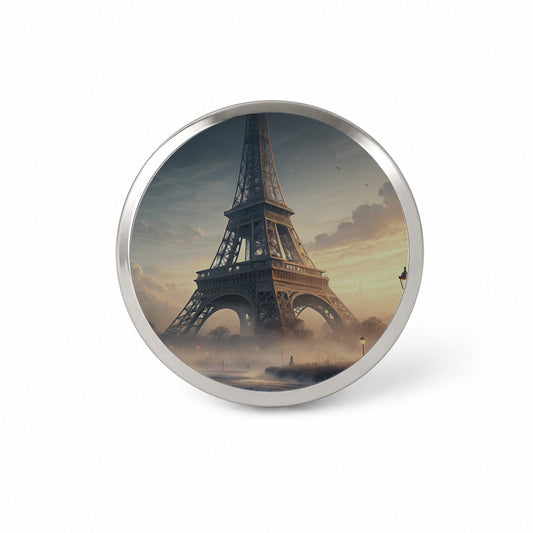 Paris France Eiffel Tower Mist Novelty Hat Backpack Lapel Pin