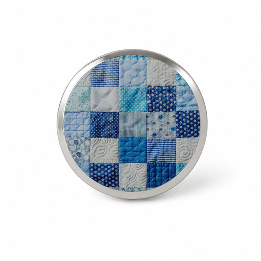 Patchwork Quilt Blue Novelty Hat Backpack Lapel Pin