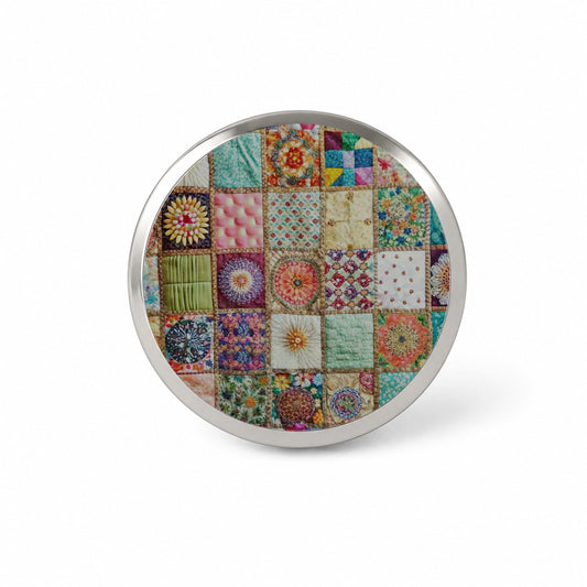 Patchwork Quilt Bohemian Novelty Hat Backpack Lapel Pin
