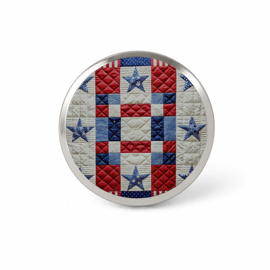 Patchwork Quilt Patriotic Novelty Hat Backpack Lapel Pin