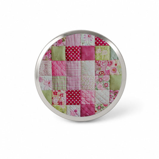Patchwork Quilt Pink Novelty Hat Backpack Lapel Pin