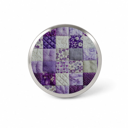 Patchwork Quilt Purple Novelty Hat Backpack Lapel Pin