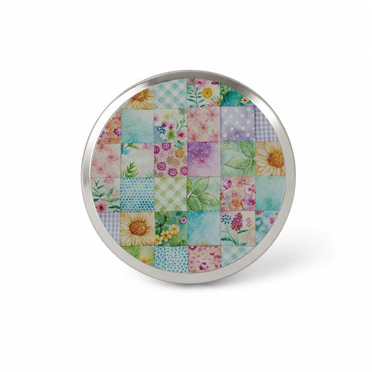 Patchwork Quilt Watercolor Novelty Hat Backpack Lapel Pin