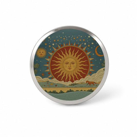 Radiant Sun Tarot Design Novelty Hat Backpack Lapel Pin