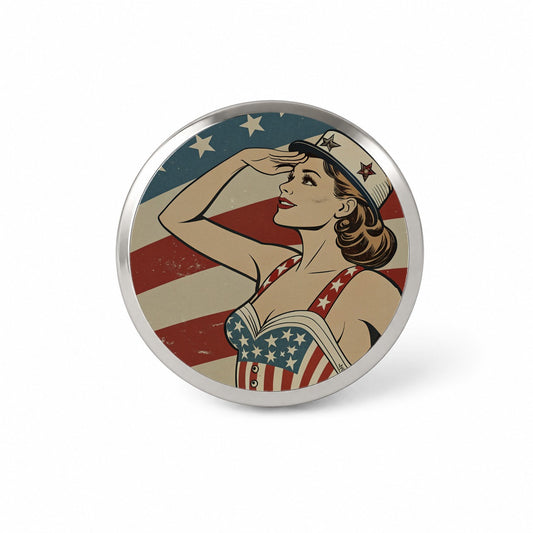 Retro Patriotic Sailor Pinup USA America Novelty Hat Backpack Lapel Pin