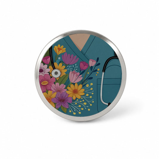 RN LVN Nurse Flowers Novelty Hat Backpack Lapel Pin
