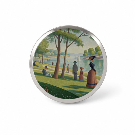 Sunday in the Park Seurat Inspired Novelty Hat Backpack Lapel Pin