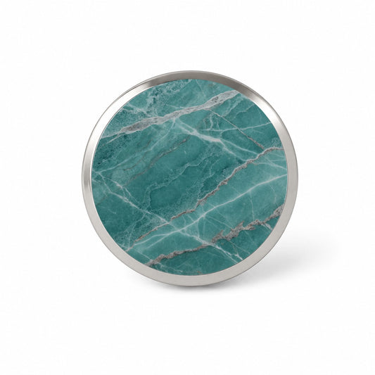 Teal Marble Abstract Texture Novelty Hat Backpack Lapel Pin