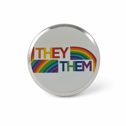 They Them Rainbow Pride Novelty Hat Backpack Lapel Pin