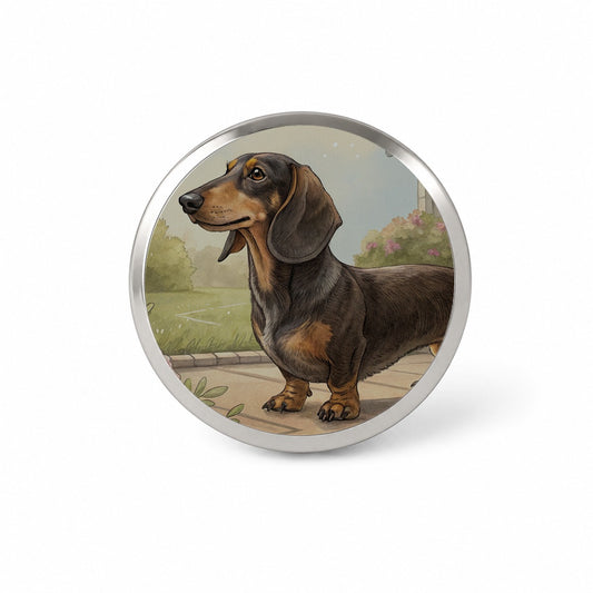 Vintage Dachshund Dog Portrait Novelty Hat Backpack Lapel Pin