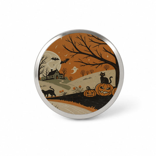 Vintage Halloween Black Cats Novelty Hat Backpack Lapel Pin