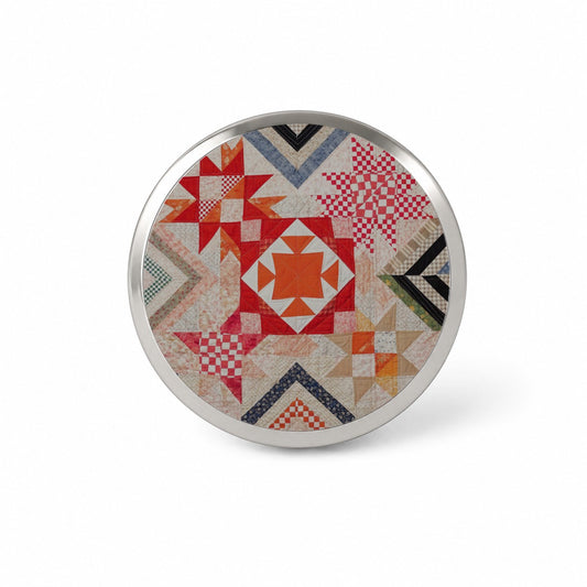Vintage Patchwork Quilt Novelty Hat Backpack Lapel Pin