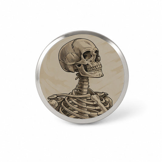 Vintage Skeleton Illustration Novelty Hat Backpack Lapel Pin