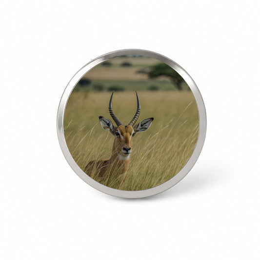 Watchful Antelope Nature Scene Novelty Hat Backpack Lapel Pin