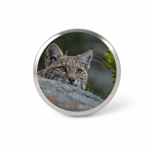 Watchful Bobcat Wildlife Nature Novelty Hat Backpack Lapel Pin