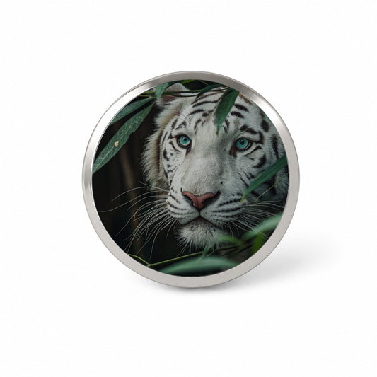 White Tiger Jungle Watch Novelty Hat Backpack Lapel Pin