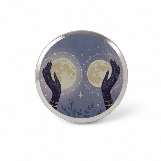 Witchy Celestial Moon Hands Novelty Hat Backpack Lapel Pin