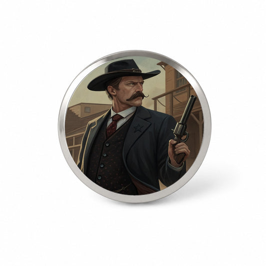 Wyatt Earp Frontier Gunslinger Novelty Hat Backpack Lapel Pin