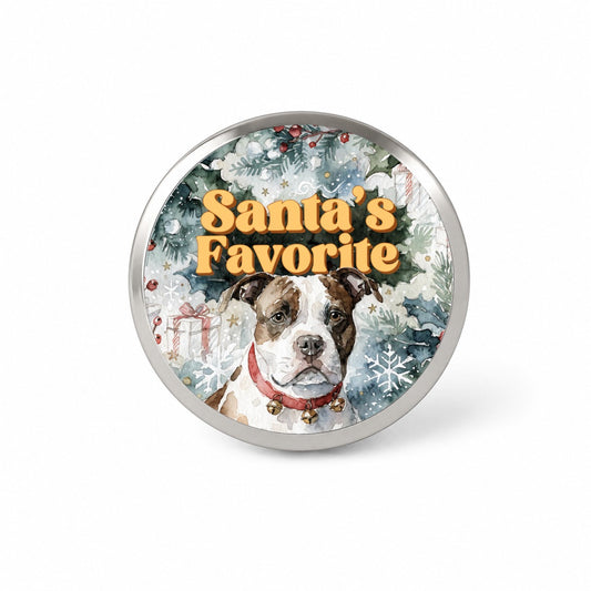 American Staffordshire Terrier Christmas Santa's Favorite Novelty Hat Backpack Lapel Pin