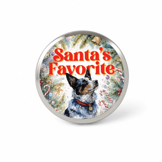 Australian Cattle Dog Christmas Santa's Favorite Novelty Hat Backpack Lapel Pin
